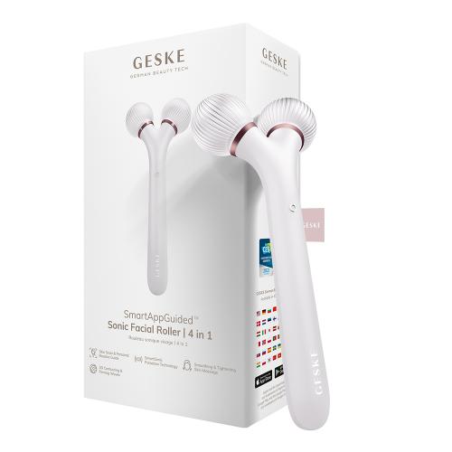 GESKE Sonic Facial Roller 4 in 1 - Aparat pentru masaj facial cu silicon si plastic ABS, care contribuie la masajul relaxant al fetei si la mentinerea fermitatii pielii - Starlight