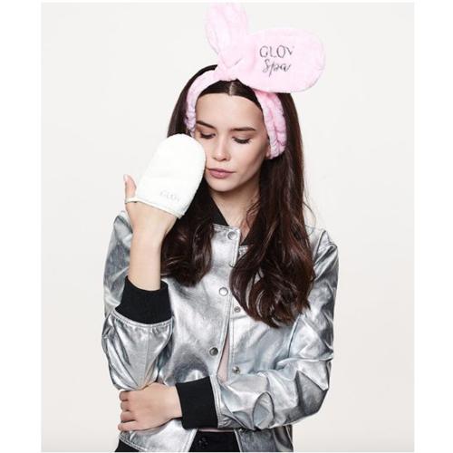 GLOV Spa Line Bentita cosmetica Bunny Ears Roz - Confort si suport elastic pentru demachiere usoara si rutina beauty relaxanta