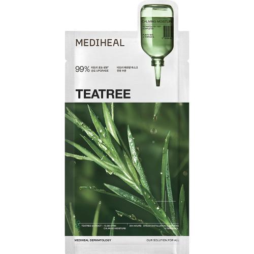 MEDIHEAL Teatree Essential Sheet Mask Calming Moisture - masca de fata tip servetel imbibata cu esenta formulata cu arbore de ceai si 4-terpineol, care contribuie la calmarea pielii si la metinerea hidratarii - 24 ml