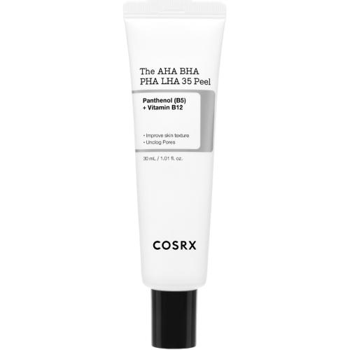 COSRX The AHA BHA PHA LHA 35 Peel, 30 ml - exfoliant formulat cu AHA si BHA, care contribuie la indepartarea celulelor moarte si la curatarea porilor incarcati