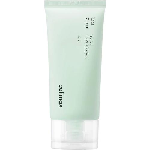 CELIMAX THE Real Cica Soothing Cream, 50 ml - crema de fata formulata cu Centella Asiatica si Niacinamida, care contribuie la calmarea pielii sensibile, deshidratate, predispuse la roseata sau imperfectiuni si la metinerea confortului pielii afectate de caldura, iritatii sau dezechilibru