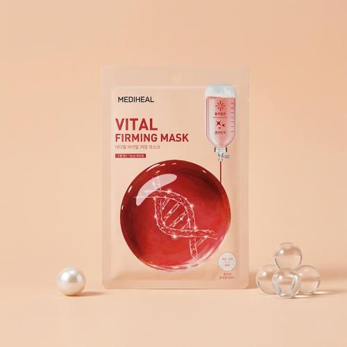 MEDIHEAL Vital Firming Sheet Mask - masca de fata tip servetel formulata cu colagen hidroloizat si adenozina, care contribuie la imbunatatirea aspectului liniilor fine si la mentinerea unui aspect mai plin si mai hidratat al tenului - 20 ml