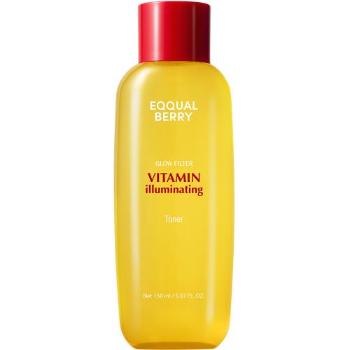EQQUALBERRY Vitamin Illuminating Toner, 150 ml - Toner de fata formulat cu apa de acerola si bromelaina, care contribuie la exfolierea delicata, uniformizarea aspectului tenului si la mentinerea luminozitatii pielii