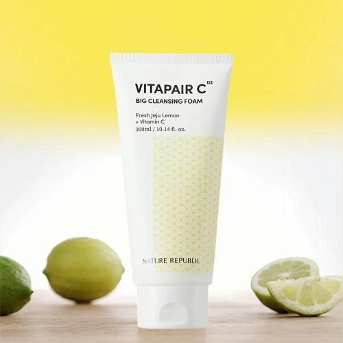 Nature Republic Vitapair C Big Foam Cleanser – Spumă de curățare iluminatoare cu Vitamina C 300 ml​