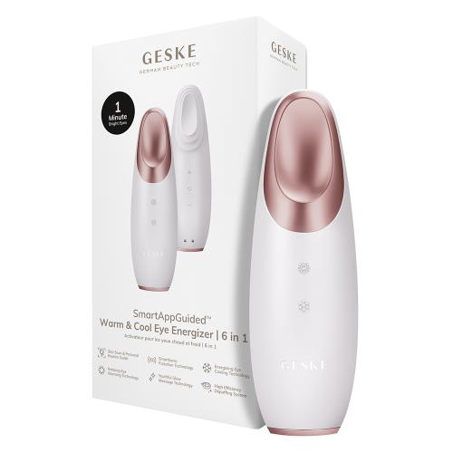 GESKE Warm and cool eye energizer 6 in 1 - Aparat de masaj pentru ochi care contribuie la reducerea efectului de ochi umflati, oboseala, ochi uscati, cearcanele si ridurile fine - Starlight