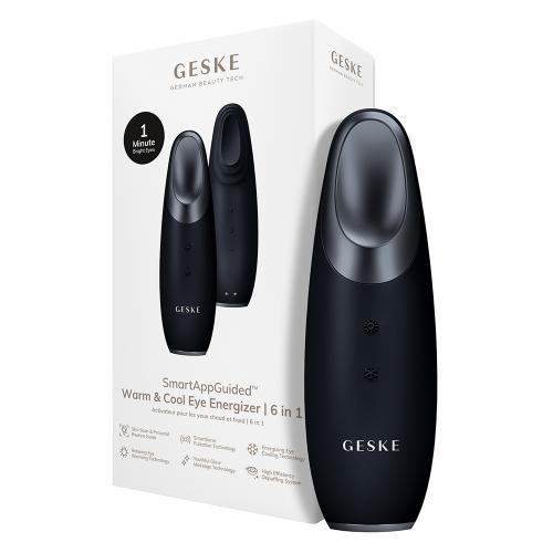 GESKE Warm and cool eye energizer 6 in 1 - Aparat de masaj pentru ochi cu Tehnologie Relaxing Eye Warming si Tehnologie Energizing Eye Cooling, care contribuie la reducerea cearcanelor si a umflaturilor din jurul ochilor si la mentinerea aspectului revitalizat - Black