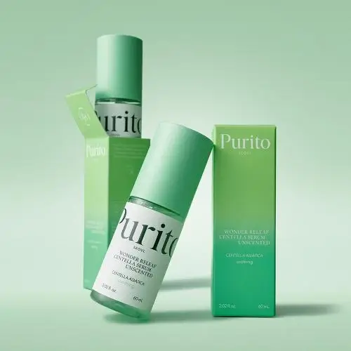 PURITO Wonder Releaf Ser pentru Fata Centella Unscented - Calmare Rapida si Hidratare, 60 ml