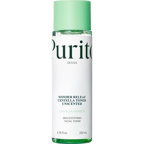 PURITO Wonder Releaf Toner facial calmant Centella Unscented - Calmare rapida si hidratare intensa pentru piele sensibila, 200 ml
