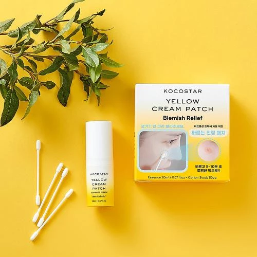 KOCOSTAR Yellow Cream Patch – Cremă Anti-Imperfecțiuni pentru Ten, 20 ml | Reducerea Roșeții și a Petelor