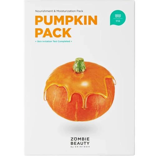 SKIN1004 Zombie Beauty – Mască de Față Pumpkin Pack, 16 Bucăți, 64 g | Hidratantă și Revitalizantă