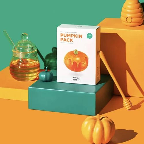 SKIN1004 Zombie Beauty – Mască de Față Pumpkin Pack, 16 Bucăți, 64 g | Hidratantă și Revitalizantă