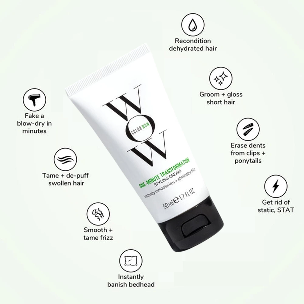 COLOR WOW One Minute Transformation Crema de coafat pentru par rebel - netezire si hidratare intensa, 50 ml