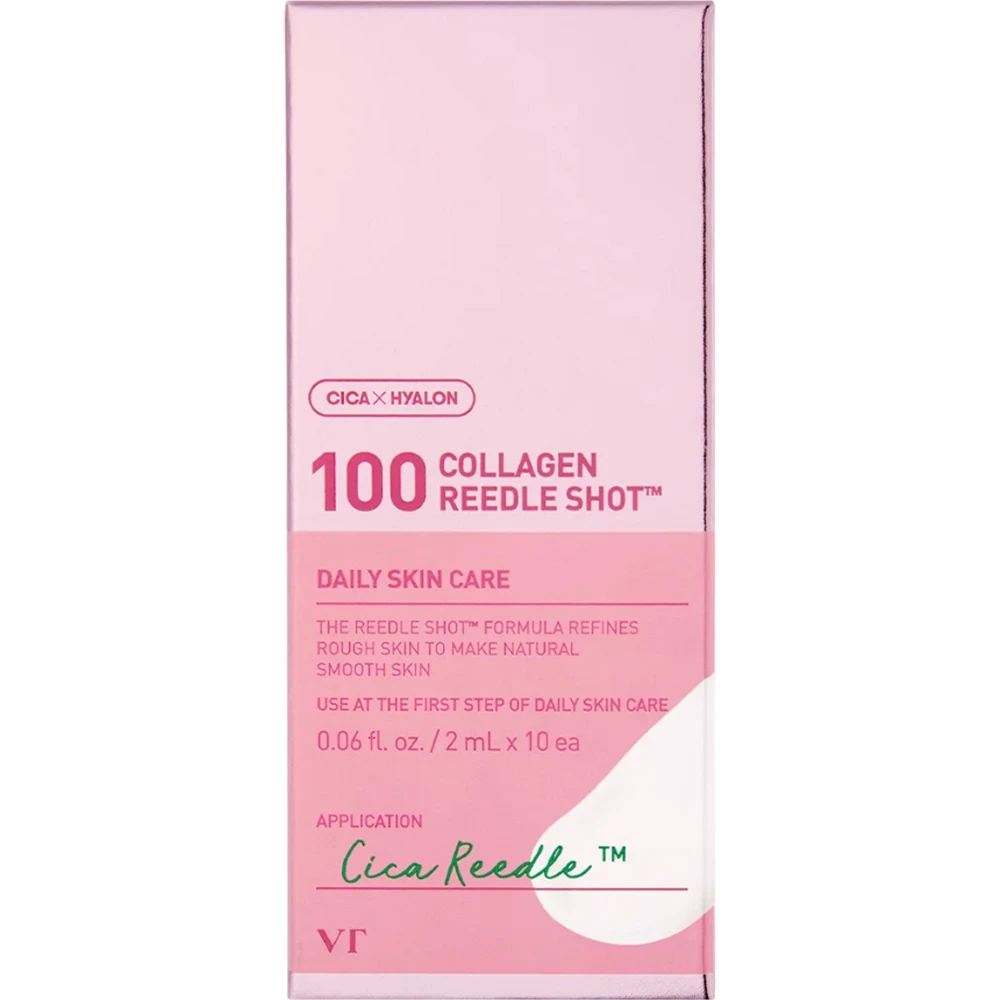 VT COSMETICS 100 Collagen Reedle Shot ser de fata - hidratare si elasticitate, 10 buc