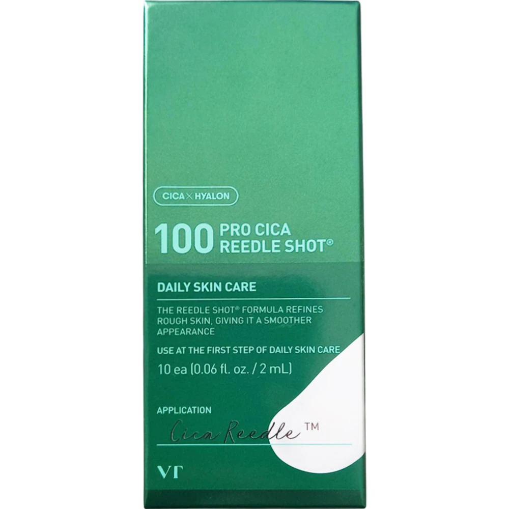 VT COSMETICS 100 Pro Cica Reedle Shot ser de fata - hidratare si calmare, 2ml x 10 buc