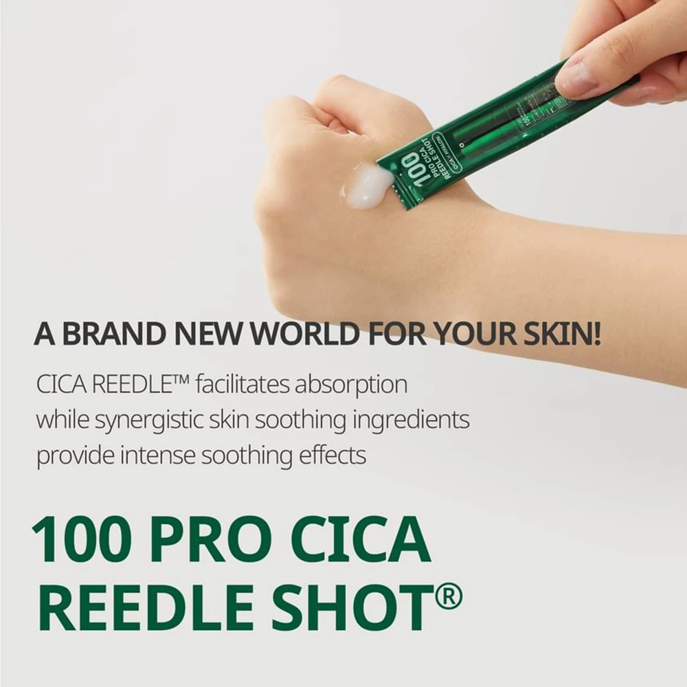 VT COSMETICS 100 Pro Cica Reedle Shot ser de fata - hidratare si calmare, 2ml x 10 buc