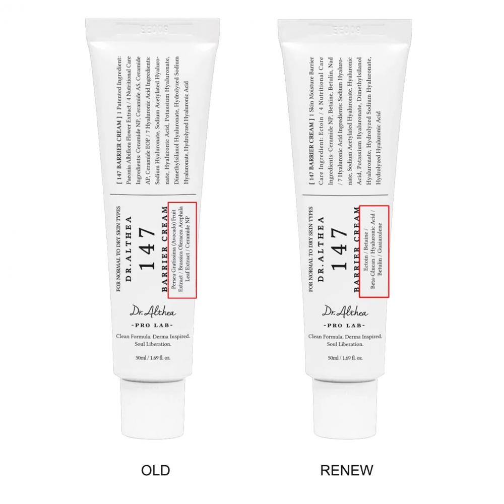 Dr. Althea 147 Barrier Cream Renewal - crema de fata formulata cu cu squalane, ceramide si acid hialuronic pentru hidratare, confort si  intarirea barierei naturale a pielii - 50 ml