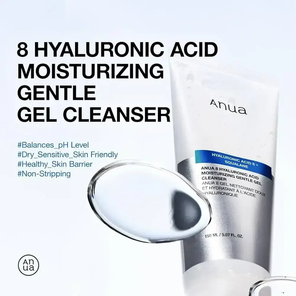ANUA 8 Hyaluronic Acid Gel de Curatare Hidratant - Curatare Delicata si Hidratare Intensa, 150 ml