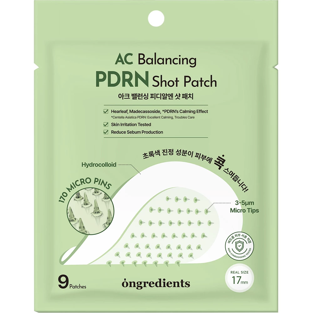 ONGREDIENTS AC Balancing PDRN Plasturi anti-acnee cu micro-pini - Calmare rapida, protectie si vindecare cosuri, 9 buc
