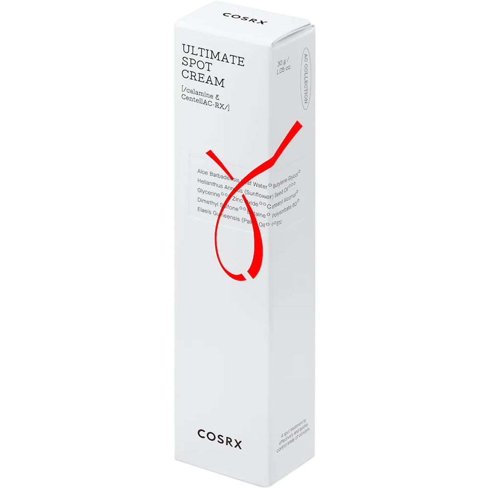 COSRX AC Collection Ultimate Spot, 30 gr - crema de fata formulata cu oxid de zinc si calamina, care contribuie la uscarea acneei vizibile peste noapte si la mentinerea echilibrului natural al pH-ului pielii