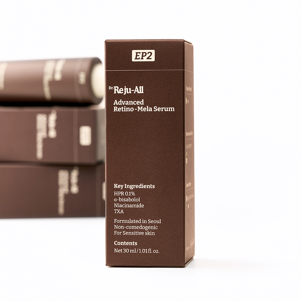 DR.REJU-ALL Advanced Retino-Mela Serum - ser de fata formulat cu Hydroxypinacolone Retinoate (HPR) si niacinamida, care contribuie la imbunatatirea luminozitatii pielii, uniformitatea tonului si textura generala - 30 ml