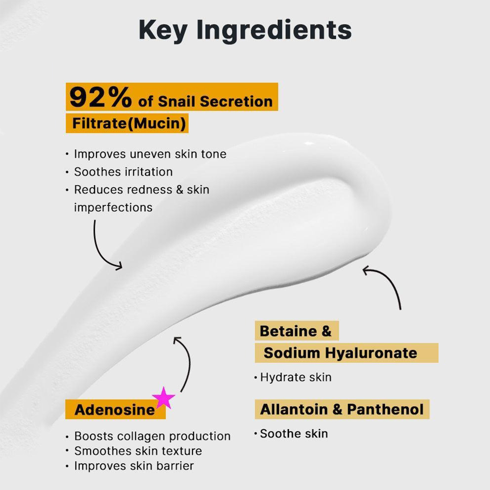 COSRX Advanced Snail 92 All in one Cream Tube, 50 gr - crema de fata formulata cu filtrat de secretie de melc (mucina) 92% si acid hialuronic, care contribuie la hidratarea intensa a pielii si la metinerea nivelului optim de apa in piele