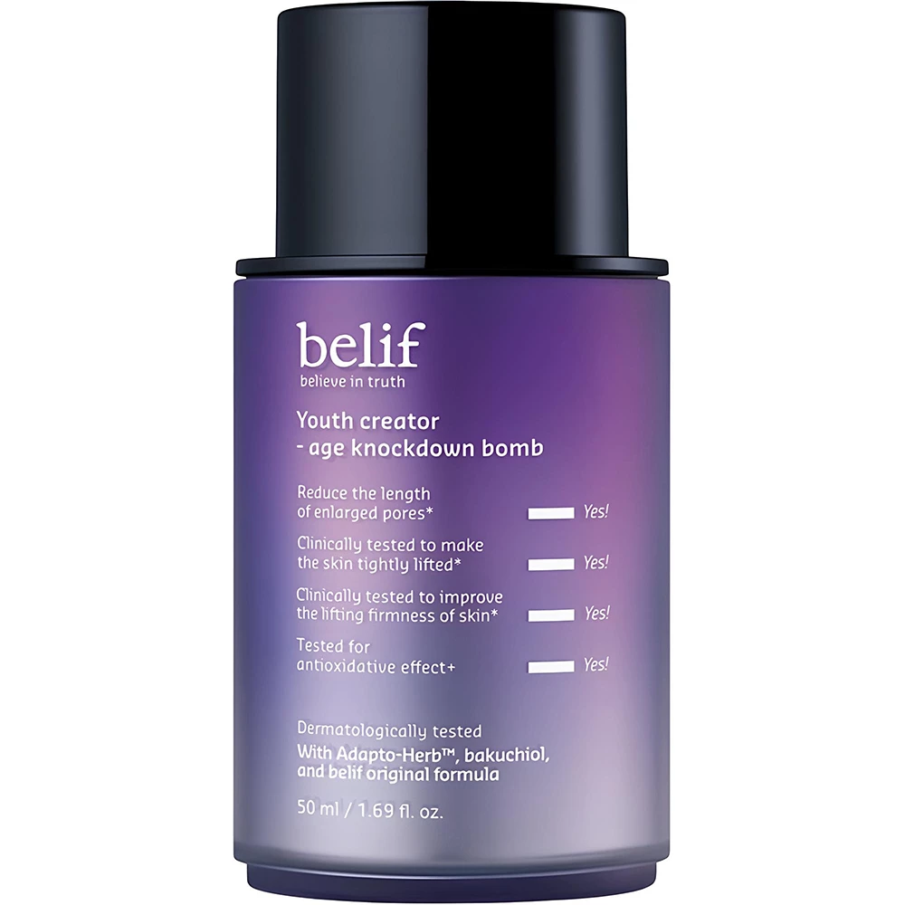 Belif Youth Creator - Age Knockdown Bomb Ser de față 50 ml – Ser anti-îmbătrânire pentru fermitate și reducerea porilor
