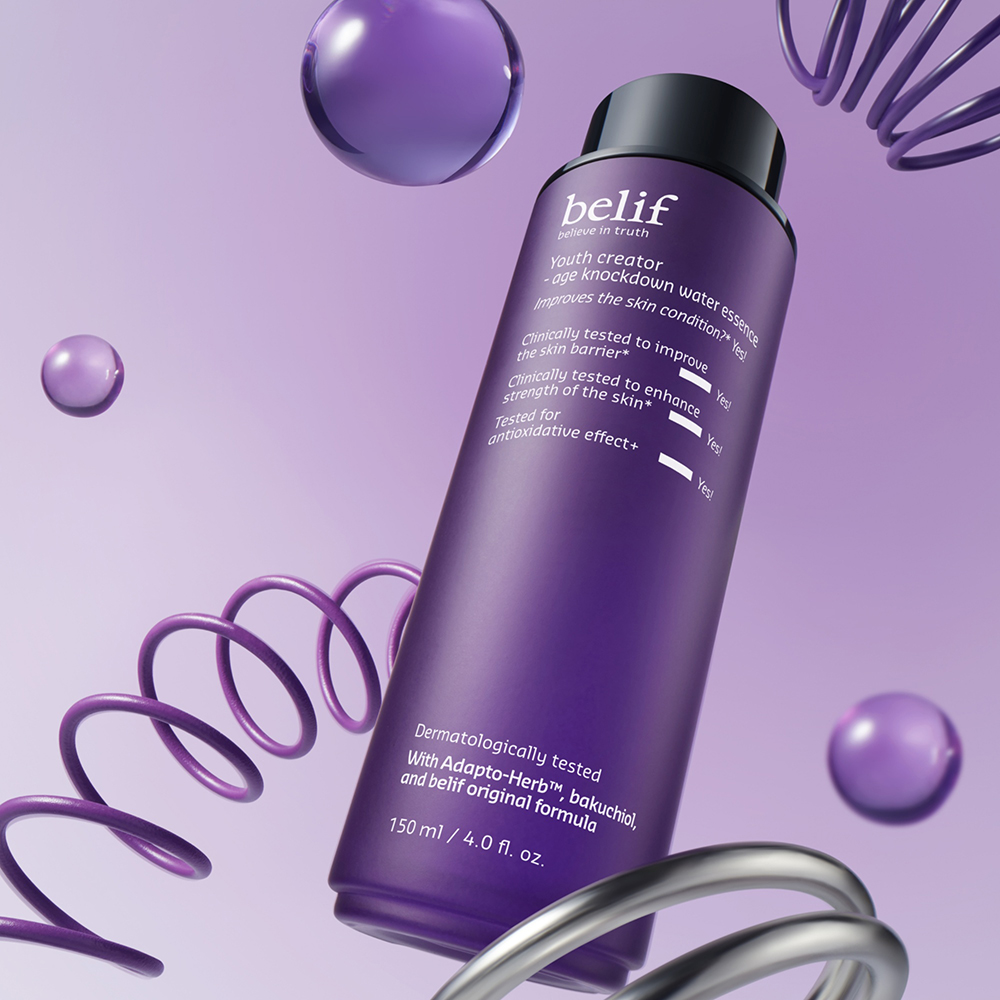 BELIF Age Knockdown Water Essence - esenta formulata cu bakuchiol si ATP, care contribuie la sustinerea barierei cutanate si la imbunatatirea fermitatii pielii - 150 ml