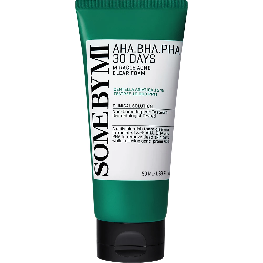 SOME BY MI Aha-Bha-Pha 30 Days Miracle Acne Clear Foam Spuma de curatare - curatare si exfoliere si calmare, 50 ml