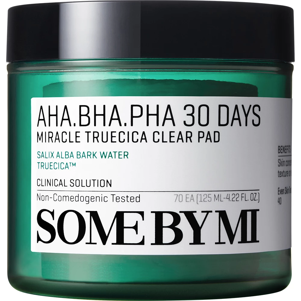 SOME BY MI Aha-Bha-Pha 30 Days Miracle Truecica Clear Pad dischete - exfoliere si calmare si protectie, 70 buc