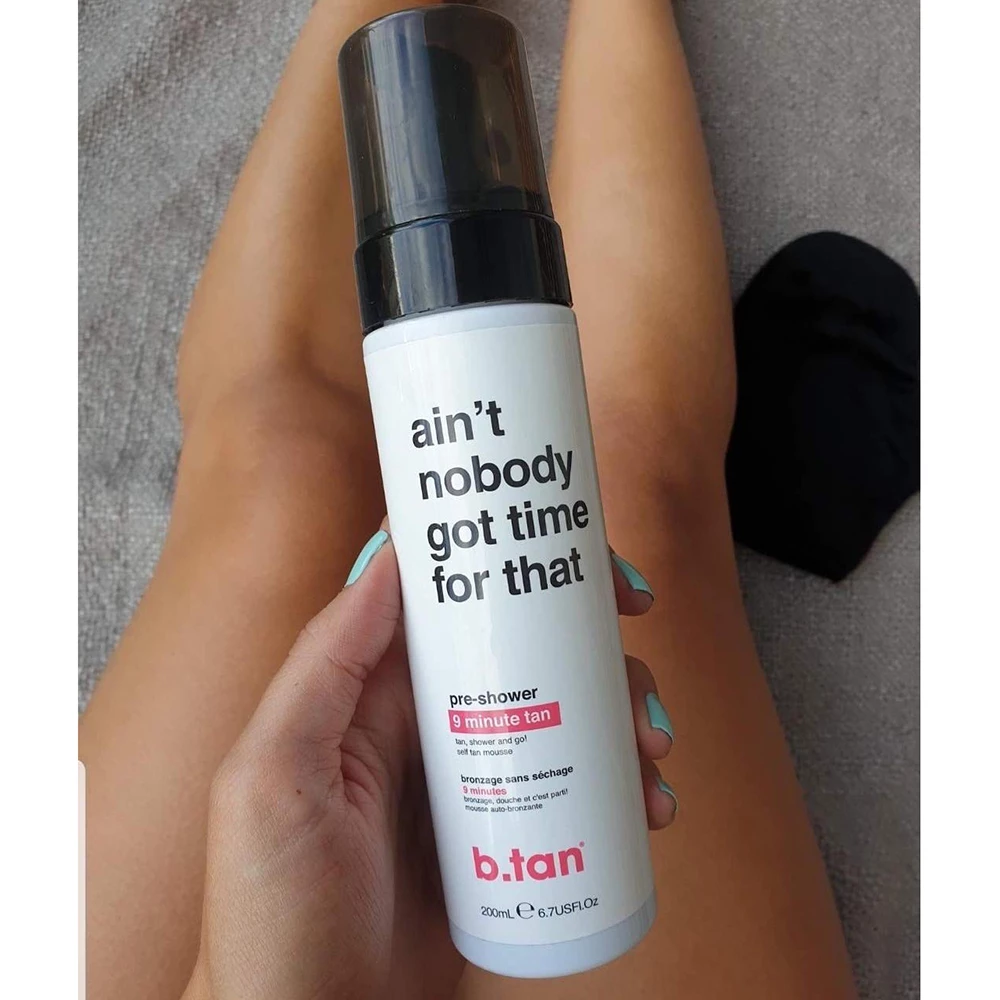 B.tan Ain't Nobody Got Time for That – Spumă autobronzantă înainte de duș, 200 ml