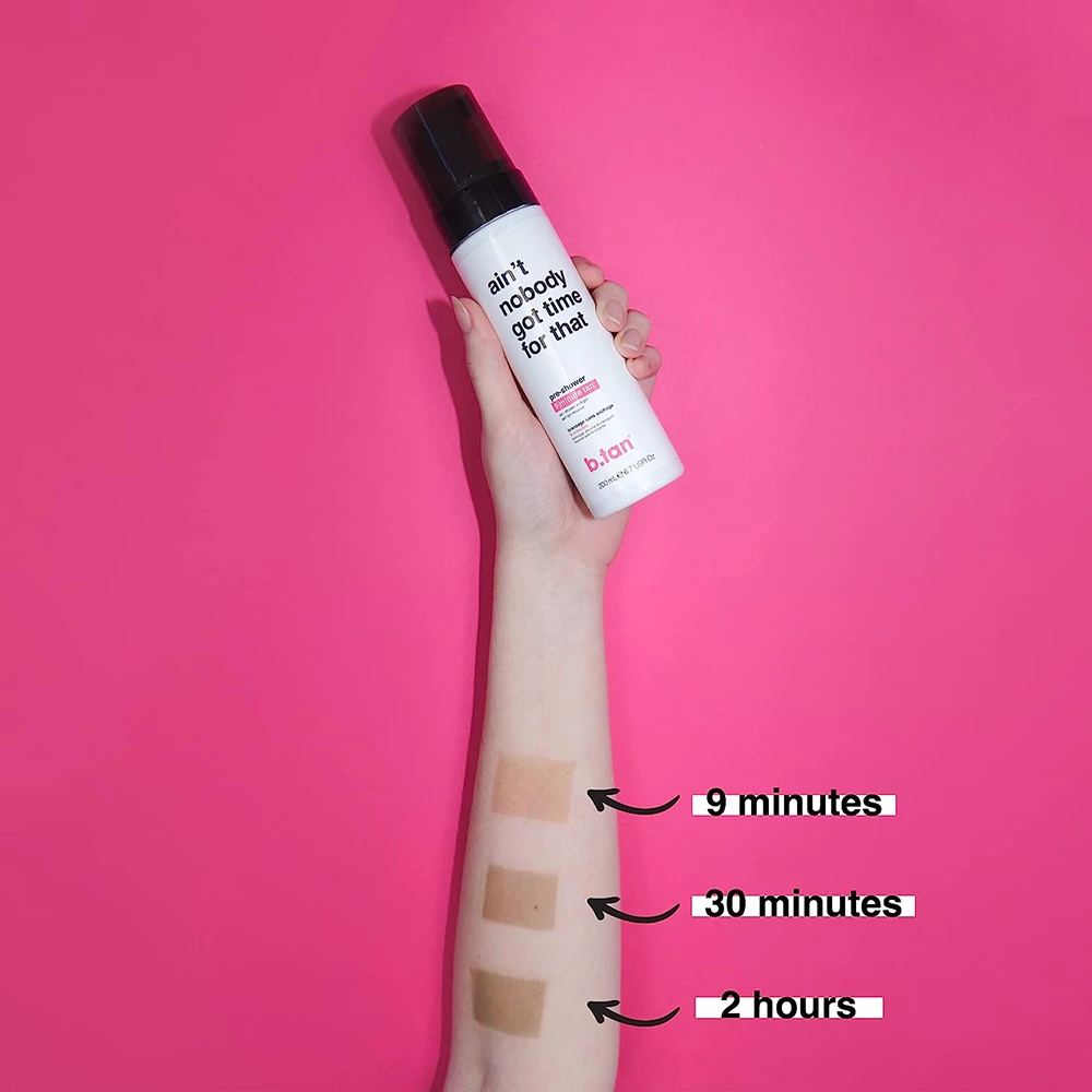 B.tan Ain't Nobody Got Time for That – Spumă autobronzantă înainte de duș, 200 ml