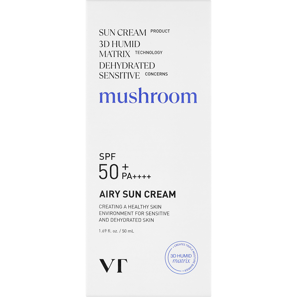 VT COSMETICS Airy Sun Cream Mushroom crema de fata - protectie si hidratare, 50 ml