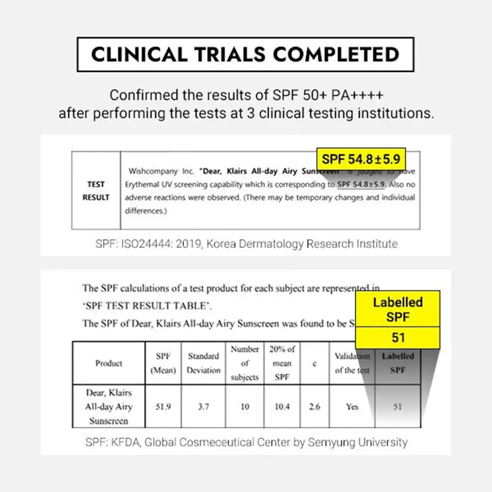 Dear Klairs All-day Airy Crema de fata SPF 50 - Protectie UV si Hidratare Usoara pentru Ten Sensibil, 50 ml