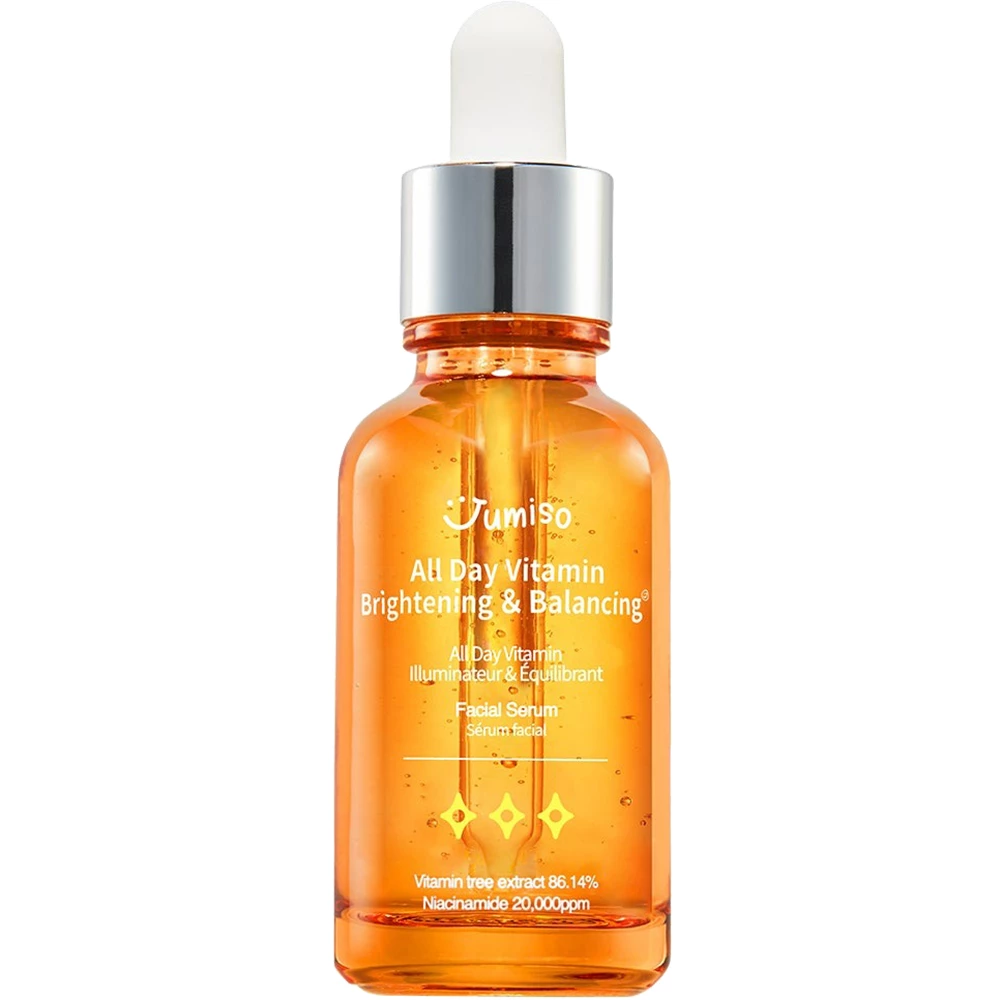 JUMISO All Day Vitamin Ser pentru fata Brightening - Vitamina C si Niacinamida pentru luminozitate si hidratare, 30 ml