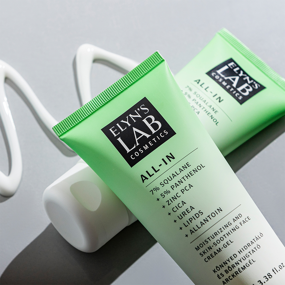 ELYN'S LAB All-In - crema de fata formulata cu Zinc PCA si pantenol, care contribuie la ingrijirea tenului cu tendinta acneica, sensibil sau mixt si la metinerea unui finisaj mat, fara a incarca tenul - 100 ml