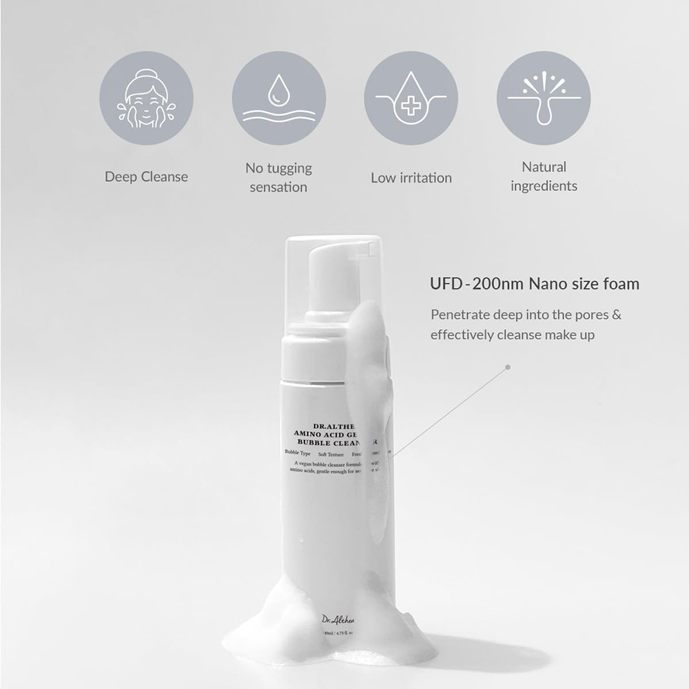 Dr. Althea Amino Acid Gentle Bubble Cleanser - spuma de curatare formulata cu aminoacizi si acid hialuronic, care contribuie la curatarea impuritatilor si la mentinerea pielii hidratate - 140 ml