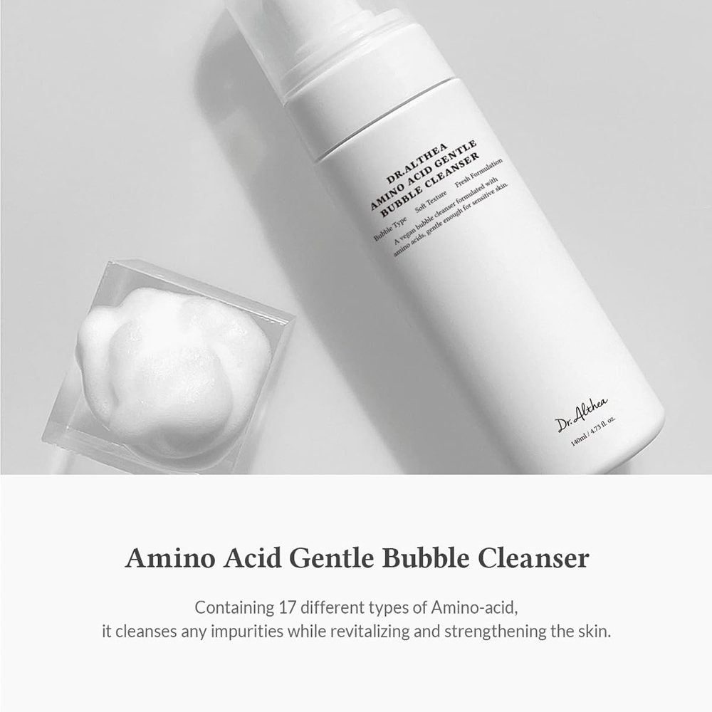 Dr. Althea Amino Acid Gentle Bubble Cleanser - spuma de curatare formulata cu aminoacizi si acid hialuronic, care contribuie la curatarea impuritatilor si la mentinerea pielii hidratate - 140 ml