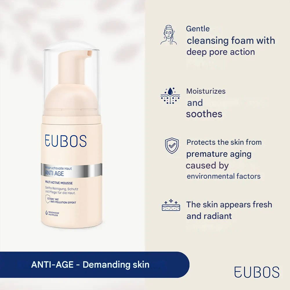 EUBOS Anti Age Multi Active Mousse Spuma de curatare - hidratare si protectie, 100 ml