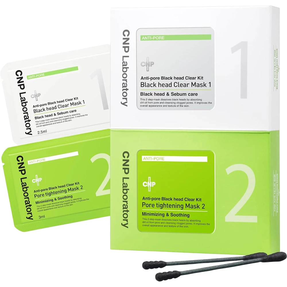 CNP Laboratory Anti-Pore Blackhead masca pentru curatarea porilor Perfect Clear - elimina punctele negre si reduce porii, 2 pasi x 3 ml