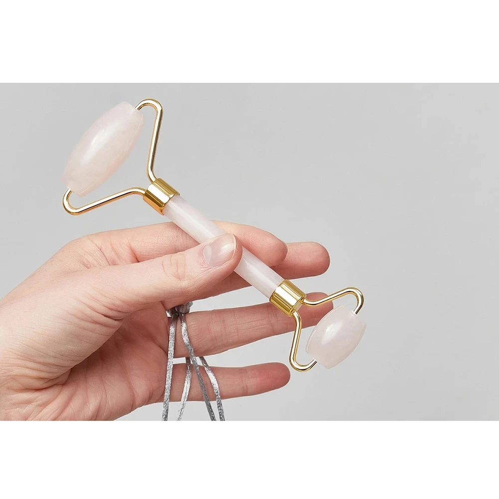 Aparat Pentru Masaj Facial Quartz Facial Roller Roz