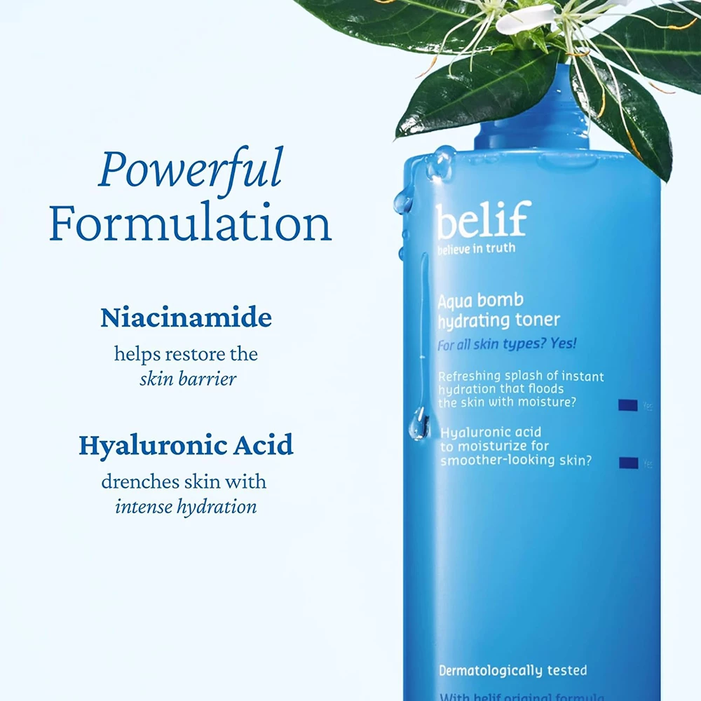 Belif Aqua Bomb Hydrating Toner 200 ml – Loțiune tonică hidratantă cu acid hialuronic