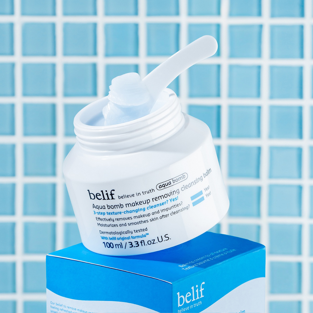 BELIF Aqua Bomb Makeup Removing Balm - balsam de curatare formulat cu vitamina E si extract de afine, care contribuie la mentinerea hidratarii pielii - 100 ml
