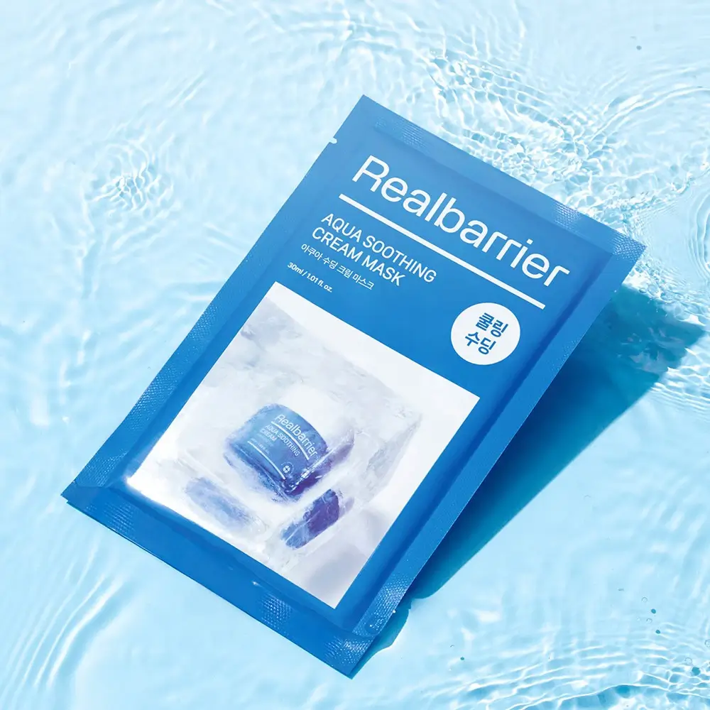 Real Barrier Aqua Soothing masca-crema pentru fata calmanta si hidratare intensa 30 ml - Cu acid hialuronic si ceramide pentru hidratare profunda si calmarea rosetii, 30 ml