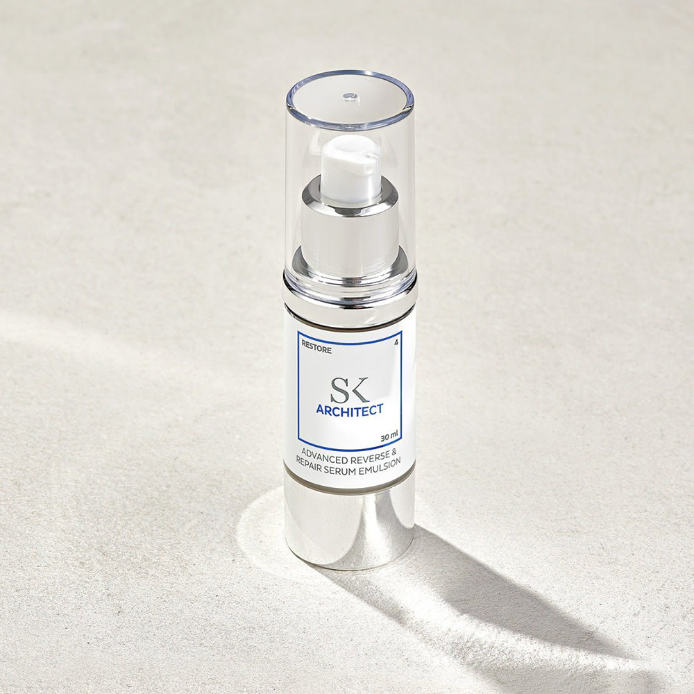 SKINTEGRA Architect, 30 ml - ser de fata formulat cu bakuchiol si ectoina, care contribuie la ingrijirea pielii predispuse la imperfectiuni si cu leziuni UV vizibile (cum ar fi hiperpigmentarile) si la mentinerea confortului cutanat