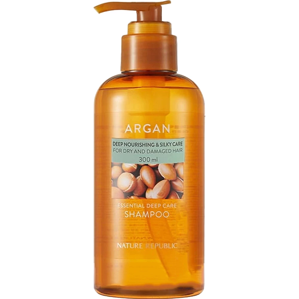 NATURE REPUBLIC Argan Essential Sampon Hidratant pentru Par Uscat - Reparare Intensa si Stralucire, 300 ml