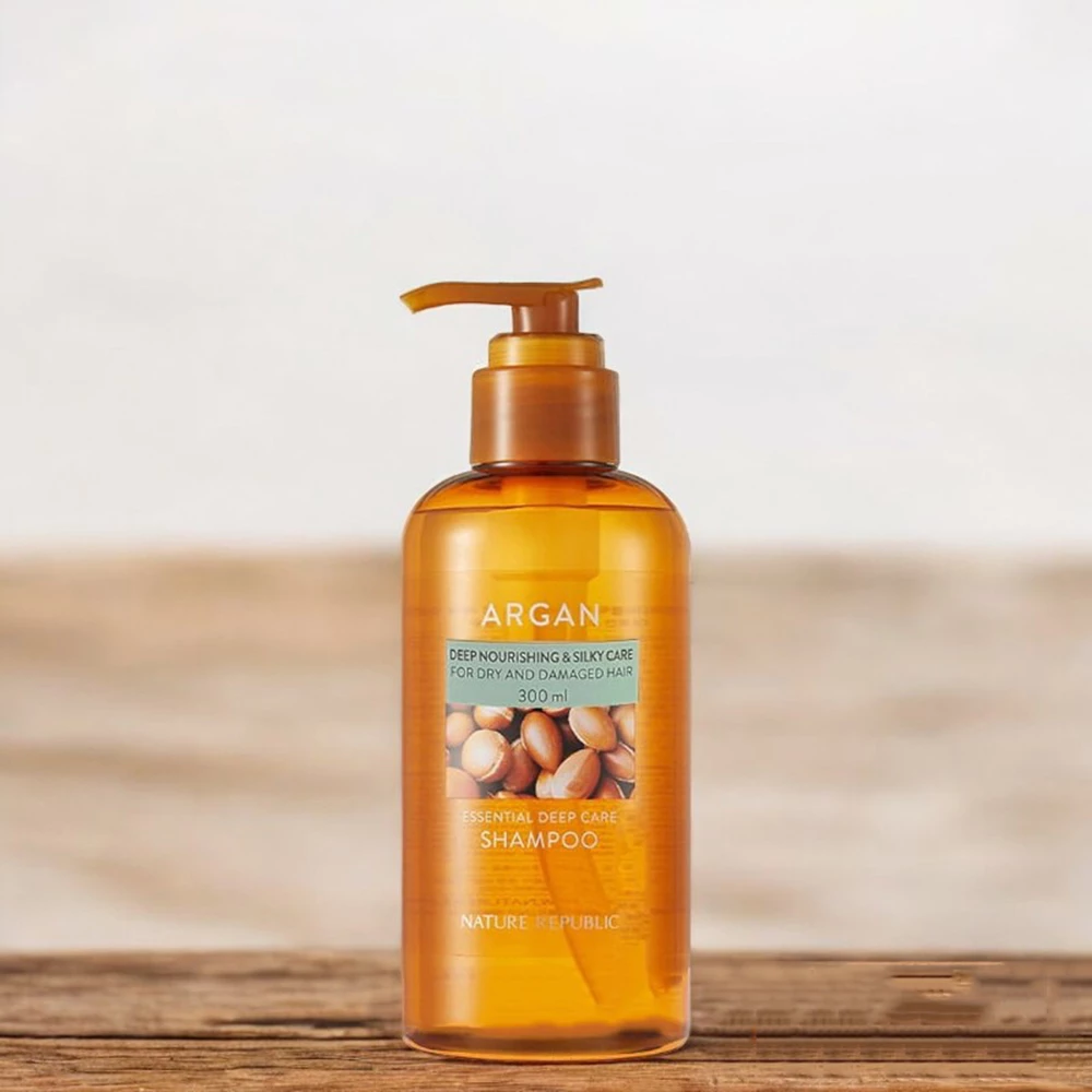 NATURE REPUBLIC Argan Essential Sampon Hidratant pentru Par Uscat - Reparare Intensa si Stralucire, 300 ml