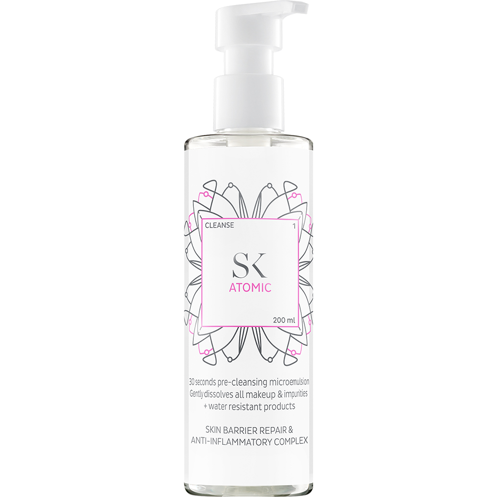 SKINTEGRA Atomic 200 ml - ulei de curatare formulat cu trigliceride caprilice si bisabolol, care contribuie la curatarea impuritatilor si machiajului de pe ten si la metinerea confortului cutanat