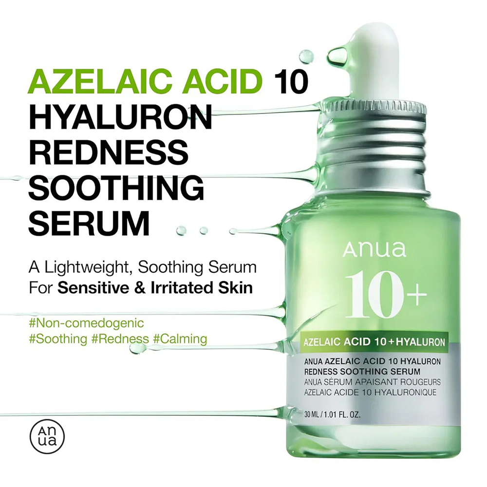 ANUA Azelaic Acid 10 Hyaluron Redness Soothing Serum ser - calmare si hidratare, 30 ml