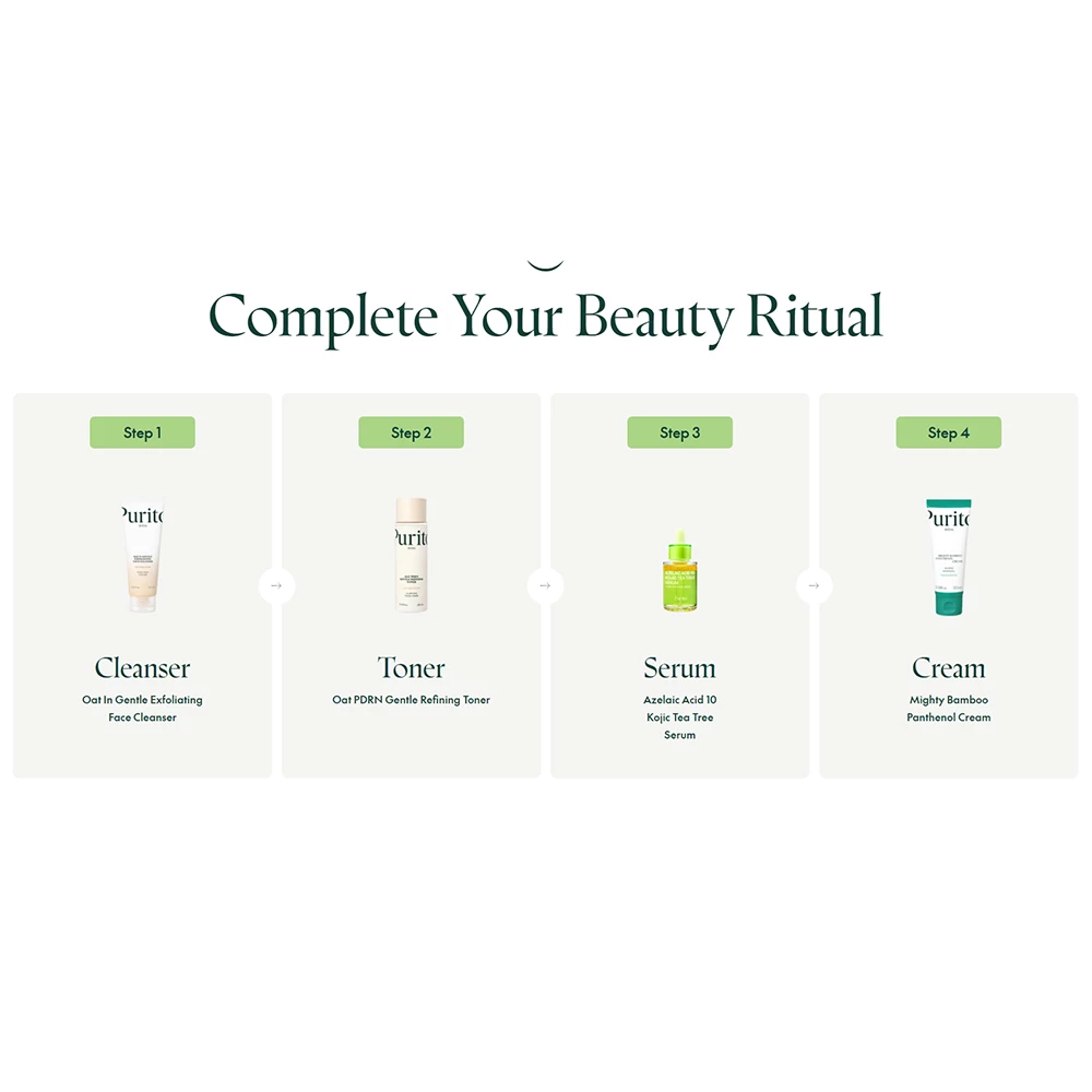 PURITO Azelaic Acid 10 Kojic Teatree Ser de fata - hidratare si uniformizare, 30 ml