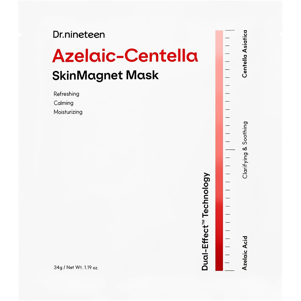 DR.NINETEEN Azelaic-Centella Skin Magnet Mask 34 gr - Masca de fata formulata cu acid azelaic si Centella Asiatica, care contribuie la calmarea pielii sensibile si la metinerea echilibrului dintre sebum si hidratare